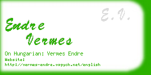 endre vermes business card